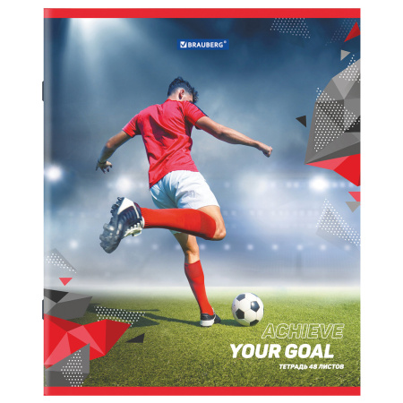 Тетрадь А5 48 л. BRAUBERG скоба, клетка, обложка картон, "Sport Club" (микс в спайке), 404363 - Тетради 40-48 листов