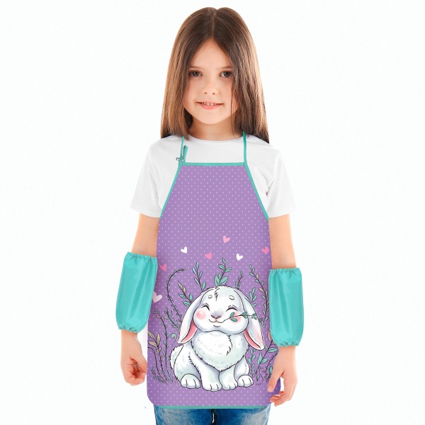Фартук с нарукавниками для уроков труда ЮНЛАНДИЯ, 45х54 см, "Little bunny", 271043 - Аксессуары для рисования