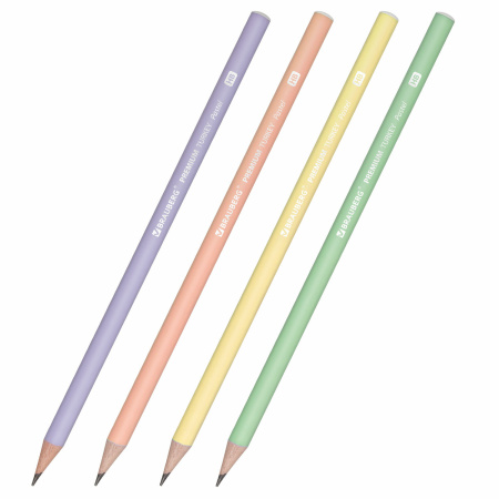 Карандаш чернографитный BRAUBERG "PREMIUM TURKEY", 1 шт., "Pastel", НВ, ассорти, дисплей - Карандаши чернографитные