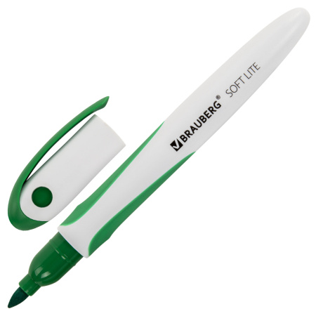 Маркеры стираемые для белой доски НАБОР 4 ЦВЕТА, BRAUBERG "SOFT LITE", 3 мм, резиновая вставка, 152107 - Маркеры для досок