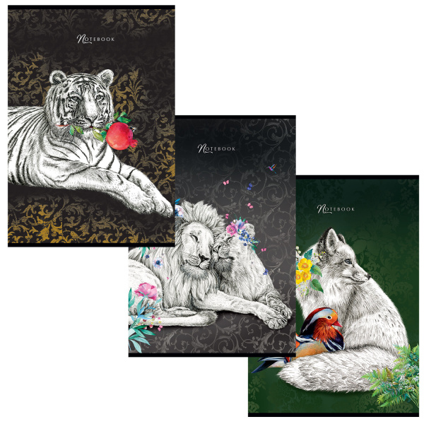 Тетрадь А4, 80 л., ПЗБМ, скоба, клетка, фольга, конгрев, TWIN лак, "Во сне и наяву" (3 вида), 027040