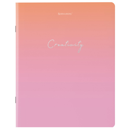 Тетрадь А5, 48 л., BRAUBERG скоба, клетка, SoftTouch, фольга, "Inspiration", 1 шт, 404399 - Тетради 40-48 листов