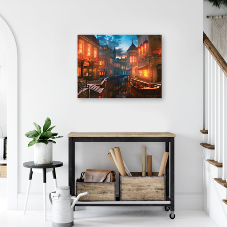 Картина стразами (алмазная мозаика) 40х50 см, ОСТРОВ СОКРОВИЩ "Ночная Венеция", без подрамника, 662419 - Алмазная вышивка