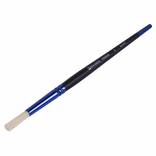 Кисть щетина, круглая № 6, BRAUBERG PREMIUM, 200991 - Кисти для рисования