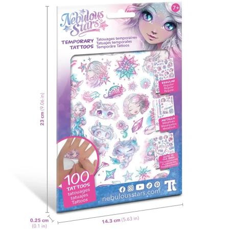 Серия Nebulia: Набор для творчества - временные татуировки для девочки (3 листа) - Татуировки