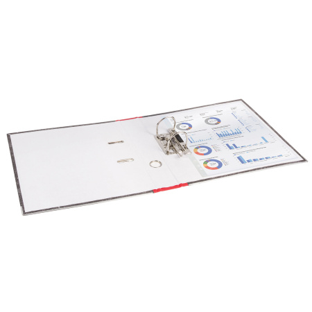 Папка-регистратор ОФИСМАГ, фактура стандарт, с мраморным покрытием, 50 мм, красный корешок, 225587 - Папки-регистраторы с арочным механизмом