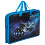 Папка на молнии с ручками ЮНЛАНДИЯ А4, 1 отделение, пластик, ширина 45 мм, "Space explorer", 270949 - Папки-сумки с ручками