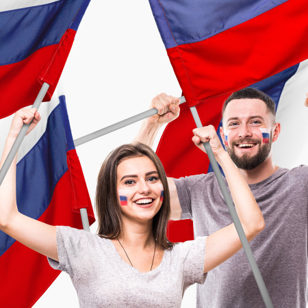 Флаг России 90х135 см без герба, ПРОЧНЫЙ с влагозащитной пропиткой, полиэфирный шелк, STAFF, 550225 - Флаги и знамена