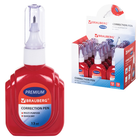 Ручка-корректор BRAUBERG, 13 мл, металлический наконечник, 226819 - Корректирующие ручки