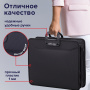 Папка-портфель пластиковая БОЛЬШОГО ФОРМАТА BRAUBERG "ПОРТФОЛИО" А3 (470х380х130 мм), 3 отделения, черная, 223081 - Портфели пластиковые