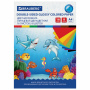 Цветная бумага А4 2-сторонняя мелованная (глянцевая), 16 листов 8 цветов, на скобе, BRAUBERG, 200х280 мм, "Морская", 129924 - Цветная бумага