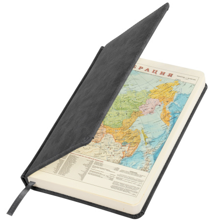 Ежедневник недатированный А5 138х213 мм BRAUBERG "Status" под кожу, 160 л., черный, 113361 - Ежедневники с покрытием "под кожу и ткань"