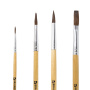 Кисти BRAUBERG, набор 4 шт. (пони, круглые № 2, 3, 4, плоская № 6), блистер, 200221 - Кисти для рисования