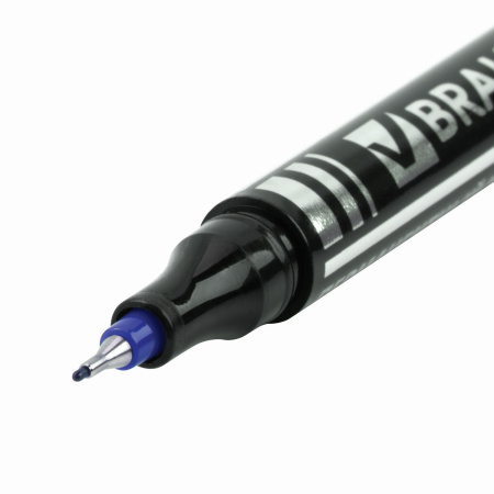 Маркер перманентный BRAUBERG "Jet", СИНИЙ, супертонкий металлический наконечник 0,5 мм, 150508 - Маркеры перманентные