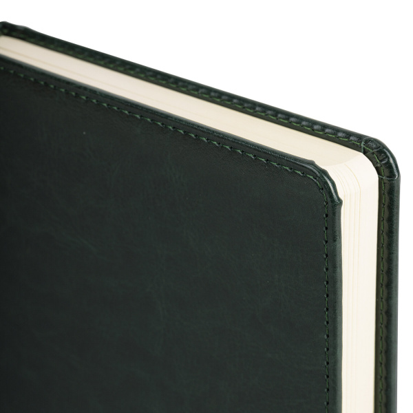 Ежедневник недатированный А5 138х213 мм BRAUBERG "Imperial" под кожу, 160 л., зеленый, 111855 - Ежедневники с покрытием "под кожу и ткань"