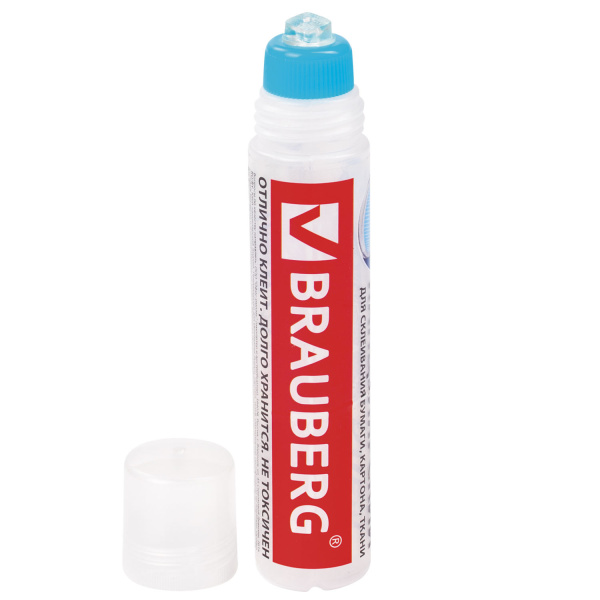 Клей канцелярский BRAUBERG, 50 мл, с силиконовым аппликатором, 1 шт, 227535 - Клей канцелярский