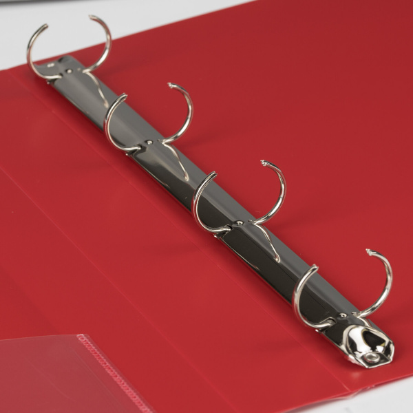 Папка на 4 кольцах, ширина 40 мм, BRAUBERG EXTRA, до 300 листов, КРАСНАЯ, 0,8 мм, 270549 - Папки на кольцах