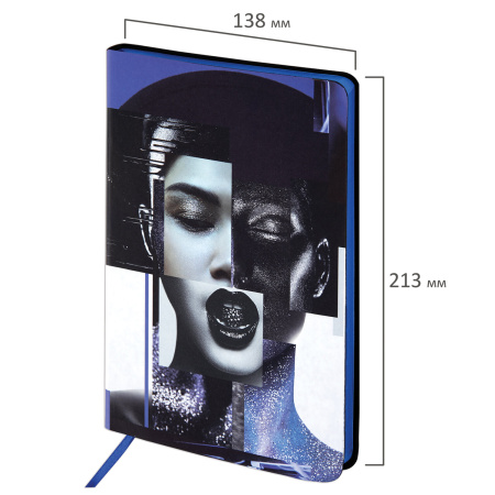 Ежедневник недатированный А5 (138х213 мм), BRAUBERG VISTA, под кожу, гибкий, 136 л., "Vogue", 112003 - Ежедневники с покрытием "под кожу и ткань"