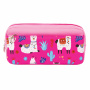 Пенал-косметичка ЮНЛАНДИЯ, 2 отделения, мягкий, "Ламы", розовый, 20х6х9 см, 228980 - Пеналы мягкие