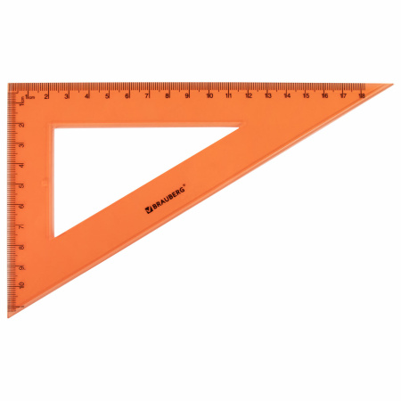 Набор чертежный большой BRAUBERG "FRUITY" (линейка 30 см, 2 треугольника, транспортир), ассорти, пенал, 210772 - Наборы чертежные