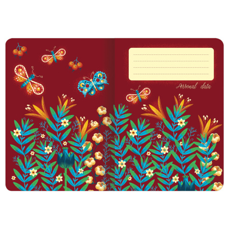 Тетрадь 60 л. в клетку обложка SoftTouch, бежевая бумага 70 г/м2, сшивка, В5 (179х250 мм), PATTERN, BRAUBERG, 403813 - Тетради более 60 листов