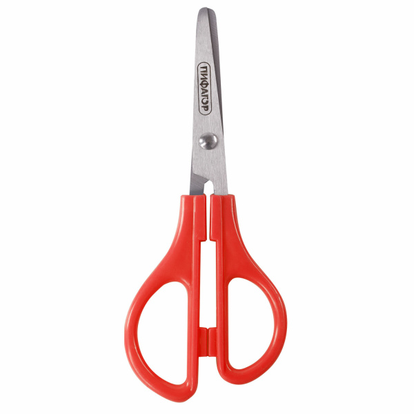 Ножницы ПИФАГОР, 145 мм, ассиметричные ручки, картонная упаковка с подвесом, 236985 - Ножницы детские