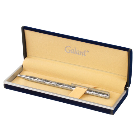 Ручка подарочная шариковая GALANT "ASTRON SILVER", корпус серебристый, детали хром, узел 0,7 мм, синяя, 143527 - Ручки шариковые подарочные