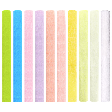 Бумага гофрированная/креповая, 110 г/м2, 50х250 см, 10 рулонов, пастель, ОСТРОВ СОКРОВИЩ, 112554 - Цветная бумага