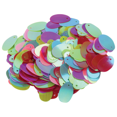 Пайетки для творчества "Овалы", цвет ассорти, 20х13 мм, 20 грамм, ОСТРОВ СОКРОВИЩ, 661287 - Пайетки для творчества