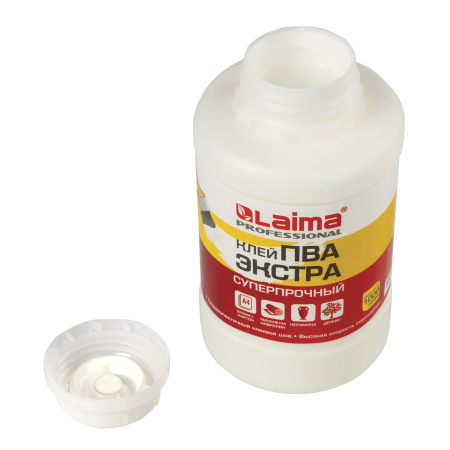 Клей ПВА Экстра Суперпрочный 1 кг (керамика, ткань, кожа, дерево, бумага, картон), LAIMA, 606432 - Клей ПВА