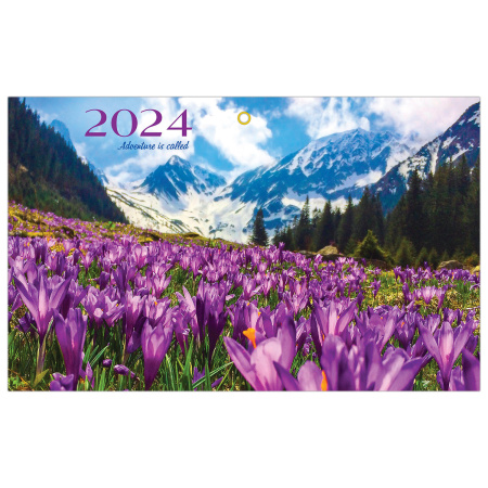 Календарь квартальный на 2024 г., 3 блока, 3 гребня, с бегунком, мелованная бумага, BRAUBERG, "Природа", 115294 - Календари настенные