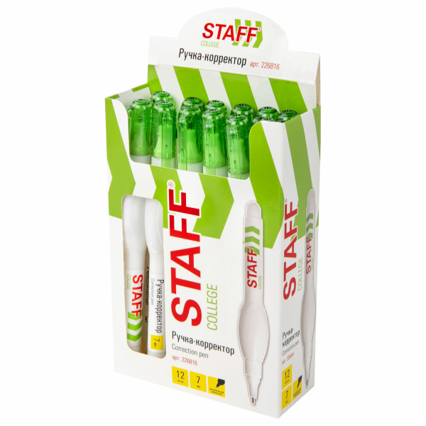 Ручка-корректор STAFF "College", 7 мл, металлический наконечник, 226816 - Корректирующие ручки