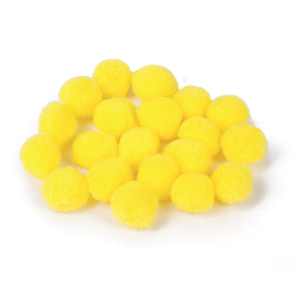 Помпоны для творчества, желтые, 25 мм, 20 шт., ОСТРОВ СОКРОВИЩ, 661451 - Помпоны для творчества