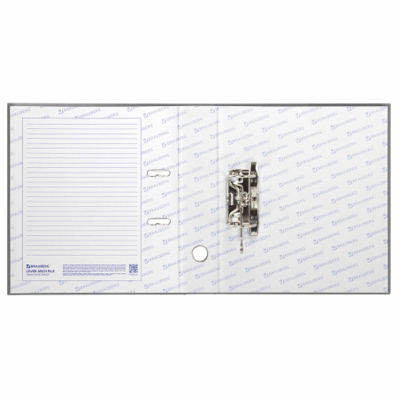 Папка-регистратор BRAUBERG с покрытием из ПВХ, 70 мм, серая (удвоенный срок службы), 221819 - Папки-регистраторы с арочным механизмом