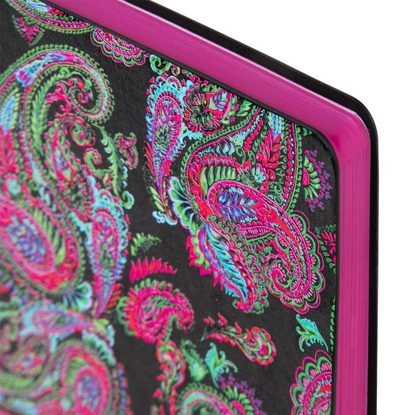 Ежедневник недатированный А5 (138х213 мм), BRAUBERG VISTA, под кожу, гибкий, 136 л., "Paistley", 112039 - Ежедневники с покрытием "под кожу и ткань"