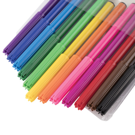 Фломастеры ЮНЛАНДИЯ 12 цветов, "УРОКИ РИСОВАНИЯ", вентилируемый колпачок, ПВХ, 151416 - Фломастеры классические