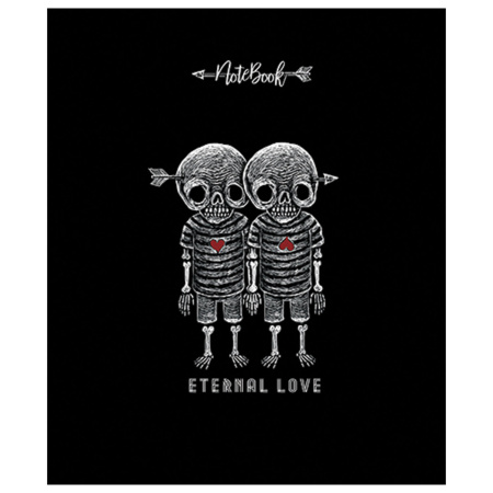 Тетрадь А5, 48 л., ПЗБМ, скоба, клетка, Soft Touch, фольга, конгрев, лак, "Вечная любовь" (5 видов), 028930 - Тетради 40-48 листов