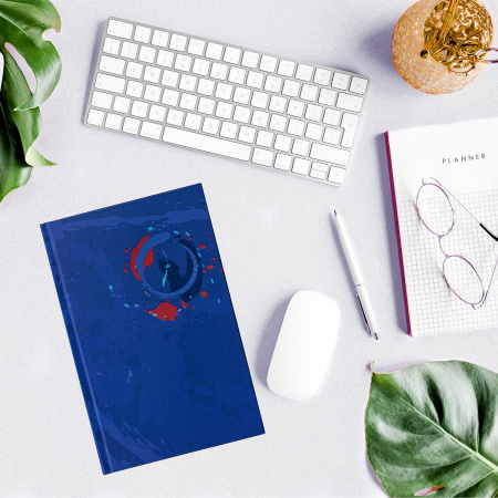 Блокнот А5 (134х206 мм), 80 л., твёрдый, клетка, выборочный лак, STAFF, "Часы", 114423 - Блокноты в книжном переплете