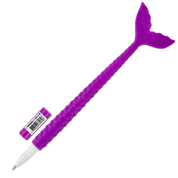 Ручка фигурная шариковая ЮНЛАНДИЯ "Русалка", мягкий силиконовый корпус, ассорти, СИНЯЯ, пишущий узел 0,7 мм, 143777 - Ручки фигурные