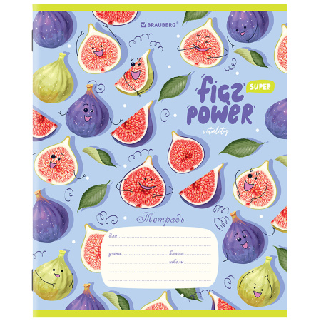 Тетрадь 18 л. BRAUBERG линия, обложка картон, "ФРУКТЫ", 106482 - Тетради 12-24 листов