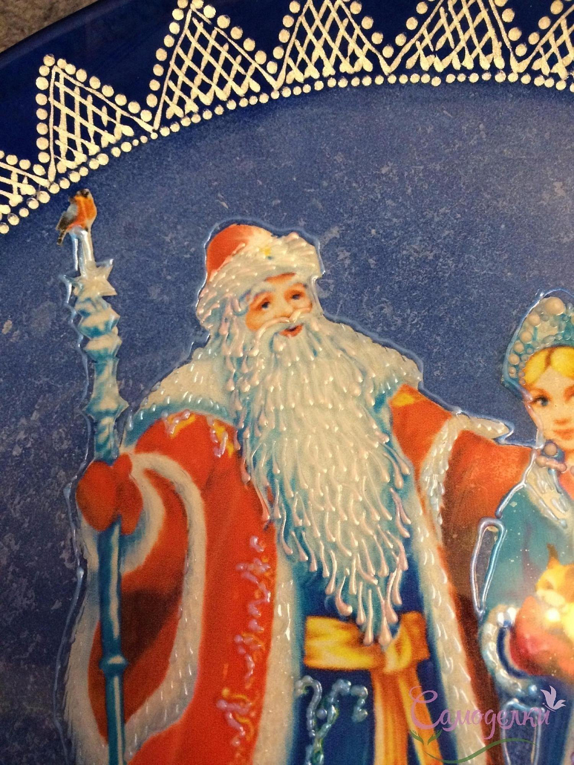 Новогодняя декоративная тарелка