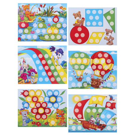 Мозаика пластиковая в чемодане "Мозайкин", 48 деталей ширина 3 см, 16 карточек, РЫЖИЙ КОТ, И-7495 - Конструкторы