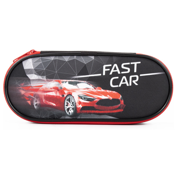 Пенал-футляр BRAUBERG, 1 отделение, ткань, 21x9x5 см, Fast car, 270376 - Пеналы мягкие