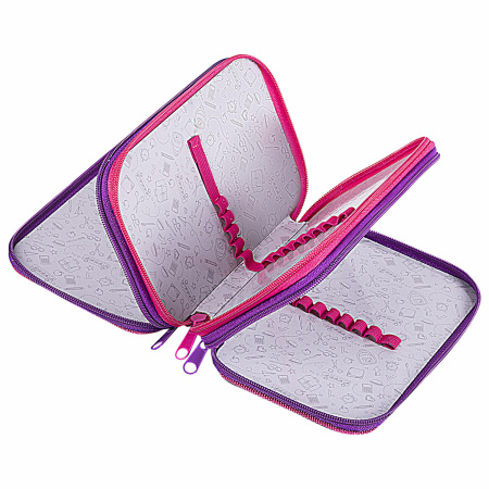 Пенал ПИФАГОР, 3 отделения, ламинированный картон, 19х11 см, "Panda time", 271069 - Пеналы каркасные