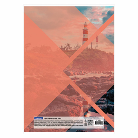 Тетрадь А4, 96 л., BRAUBERG, скоба, линия, обложка картон, "Природа", 404067 - Тетради формата А4