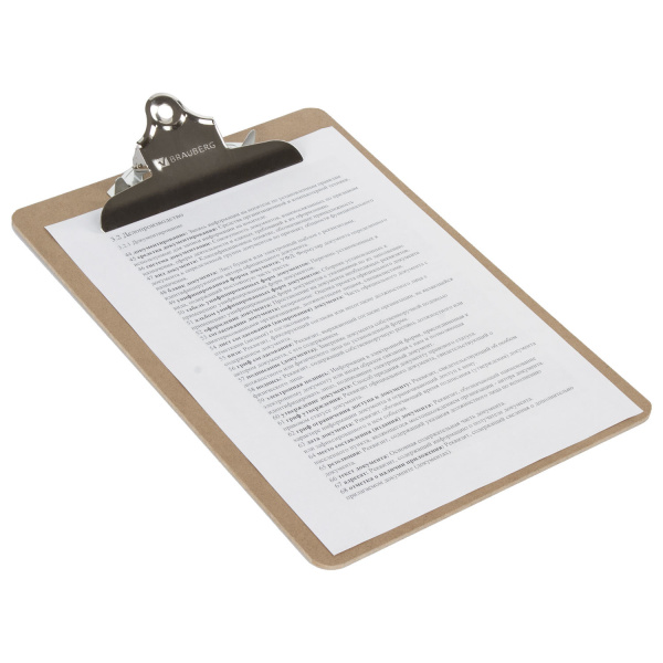 Доска-планшет BRAUBERG "Eco" с прижимом бабочка, А4, (230х326 мм), МДФ, 3 мм, 232228 - Планшеты и клипборды