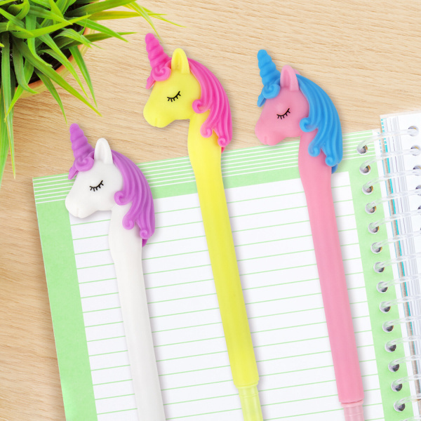 Ручка фигурная шариковая ЮНЛАНДИЯ "Единорог", мягкий силиконовый корпус, ассорти, СИНЯЯ, пишущий узел 0,7 мм, 143776 - Ручки фигурные