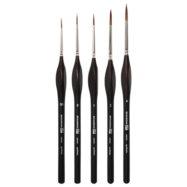 Кисти художественные набор 5 шт., синтетика, BRAUBERG ART CLASSIC, ЭРГОНОМИЧНЫЕ, 200950 - Кисти художественные в наборах