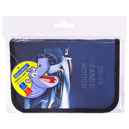 Пенал BRAUBERG с наполнением, 1 отделение, 1 откидная планка, 24 предмета, 21х14 см, "Sport car", 271527 - Пеналы с наполнением