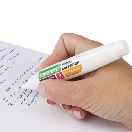 Ручка-корректор БИЗНЕСМЕНЮ, 9 мл, металлический наконечник, 227572 - Корректирующие ручки